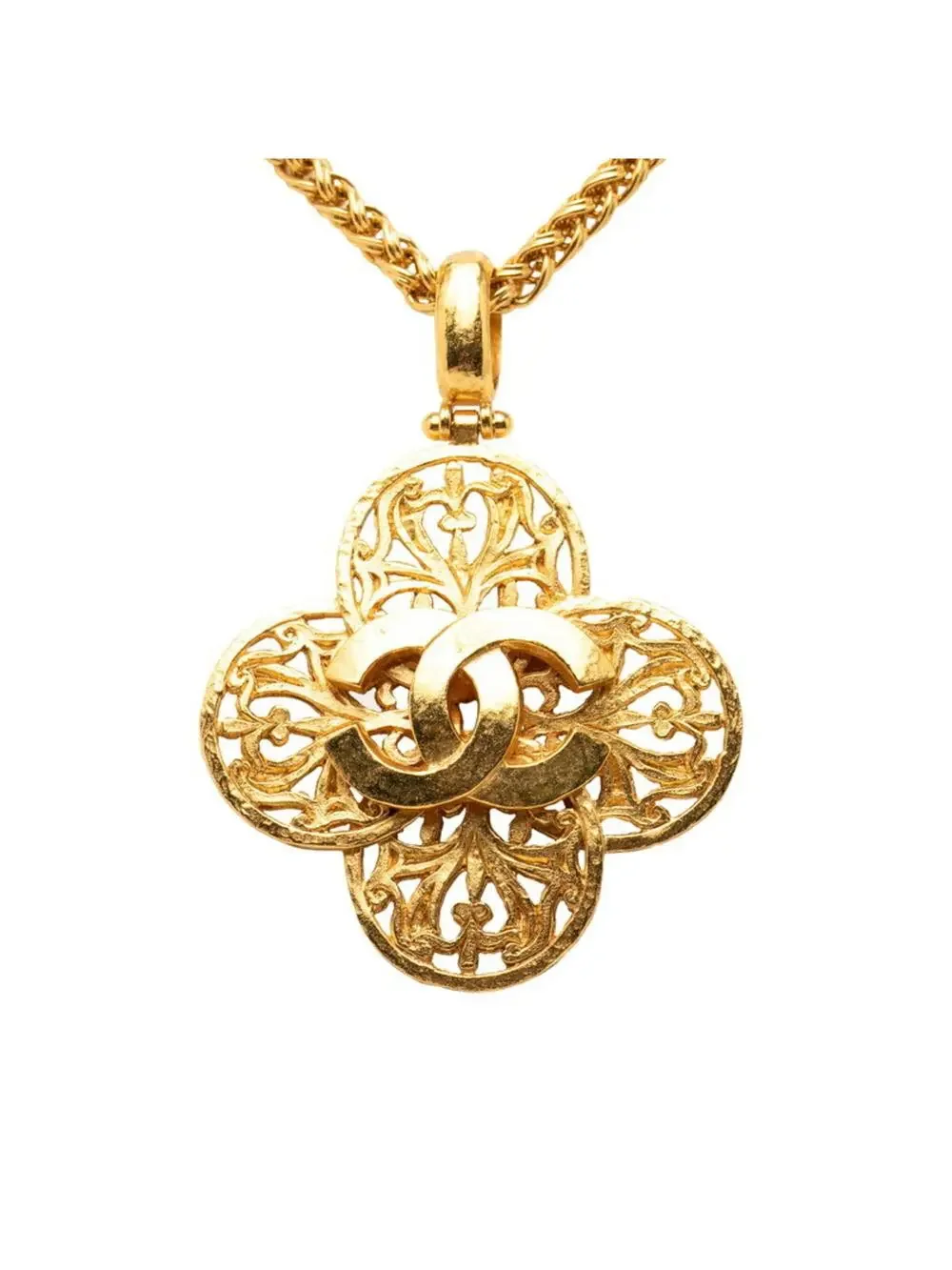Chanel Cc Logo Pendant Necklace Metal #256868C13B